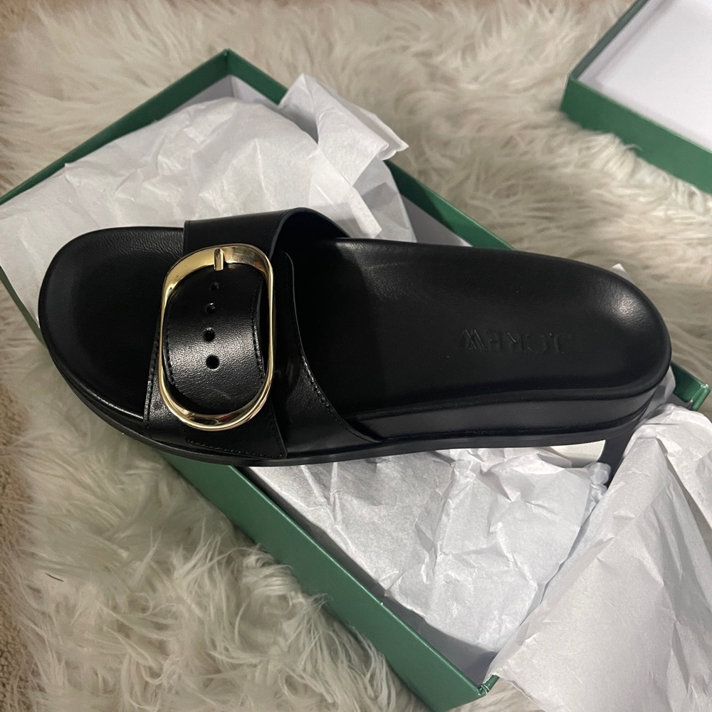 J. Crew Colbie Black Sandals with Buckle